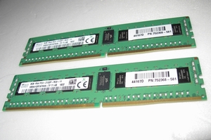 ◇AA　SK Hynix HMA41GR7MFR4N-TF - PC4-17000(DDR4-2133PC4-2133P) ECC REGRegistered 288Pin DDR4 RDIMM 8GB　　2枚組