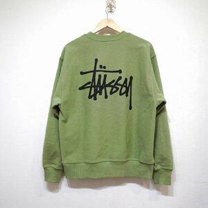 STUSSY (S) ロゴ プリント スウェット トレーナー ステューシー メンズ　緑　I1-36