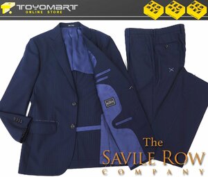 7085●Savile Row サビルロウ●4095　新品 【DORMEUIL】 ストライプ　ストレッチ スタンダードスーツ　ネイビー/A7