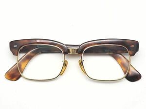 1-199-60　K18刻印　眼鏡　メガネ　めがね　鼈甲？　べっこう　約60g　ゴールド　ハーフリム