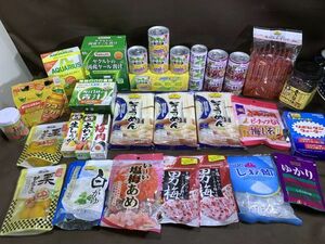 1-161-100【未開封】食品まとめ 詰め合わせ 甘露煮栗/ショウガ/ワサビ/梅肉/男梅/そうめん/柿の種/