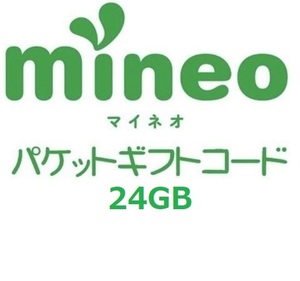 パケットギフト 　9,000MB×2 + 6,000MB (約24GB) mineo マイネオ 即決 匿名 2月発送
