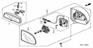 ホンダ S2000 ABA-AP1 ミラーASSY 右 ドアー サイドミラー NH745M MIRROR ASSY R DOOR NH565 Genuine HONDA 純正 JDM OEM メーカー純正品