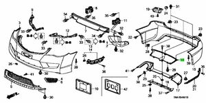 ホンダ シビック ABA-FD2 フエイス リヤーバンパーアツパー COVER PLASTIC Genuine HONDA 純正 JDM OEM メーカー純正品