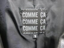 COMME CA コムサ ロング レザーコート ブラック_画像3