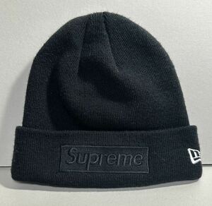 Supreme x NEW ERA Tonal Box Logo Beanie BLACK 黒☆シュプリーム ビーニー CAP