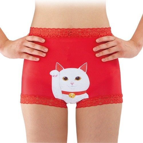 開運 招き猫 婦人ショーツ パンツ 2枚組 Mサイズ 定価 2,800円 還暦祝い 母の日 金運 (検索用:フェリシモ 猫部)