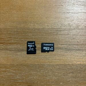 microSD 2GB パナソニック　transcend フォーマット 済み　2枚