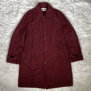 超希少 COMME des GARCONS SHIRT コムデギャルソン シャツ ■90s 川久保怜 ■縮絨加工 ■起毛 チェック ■ステンカラーコート ヴィンテージ