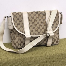 ■■GUCCI/グッチ GGキャンバス メッセンジャーバッグ・ショルダーバッグ 145859 ベージュ系_画像1