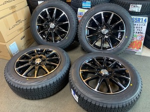 セレナ　ランディー　C２５型　C２６型　C２７型　195/60R16　ブリヂストン　ブリザックVRX2　新品　ブラックアルミホイール４本SET　