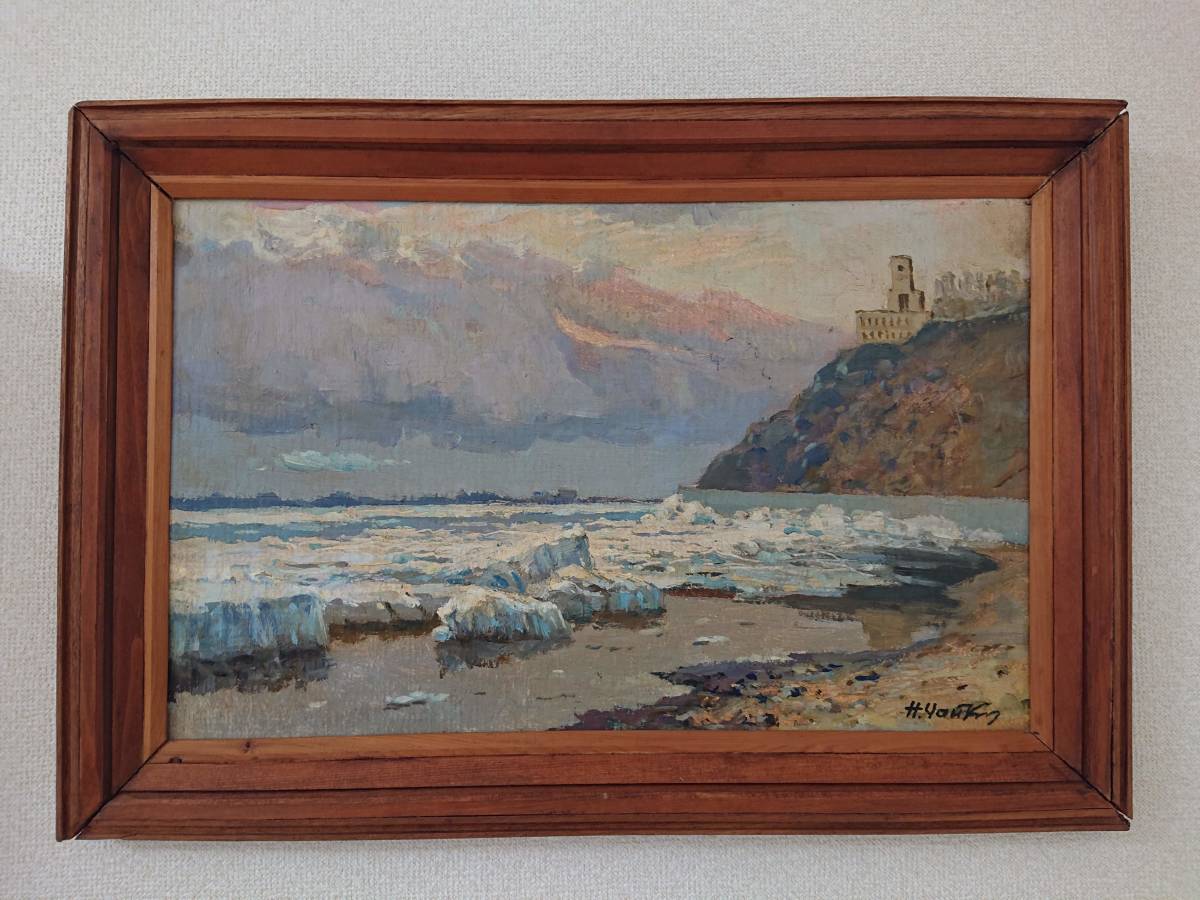 Guaranteed Authenticity Russian Oil Painting (Search) Gekkosou Original Oil Painting, painting, oil painting, Nature, Landscape painting