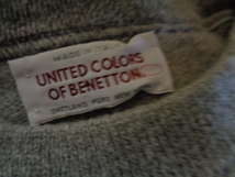 UNITED COLORS OF BENETTON カレッジ アメフト ニットセーター イタリア製 メンズM ワッペン_画像4
