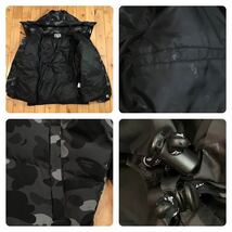 フード付き ダウンジャケット Black camo Sサイズ a bathing ape BAPE hoodie down jacket エイプ ベイプ アベイシングエイプ 迷彩 mz3_画像6