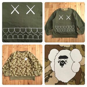 ★リバーシブル★ KAWS × BAPE 長袖スウェット Mサイズ cloud camo a bathing ape reversible sweat エイプ ベイプ カウズ 迷彩 i368