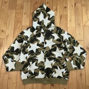 BAPE スター パーカー 1st camo green Mサイズ a bathing ape BAPE sta full zip hoodie star エイプ ベイプ アベイシングエイプ 迷彩 bi4