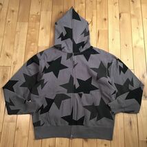 BAPE スター パーカー Lサイズ グレー a bathing ape BAPE STA full zip hoodie エイプ ベイプ アベイシングエイプ STAR i52_画像1