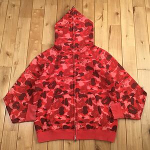 ★激レア★ Fire camo パーカー Sサイズ a bathing ape FLAME BAPE full zip hoodie エイプ ベイプ アベイシングエイプ red camo w875