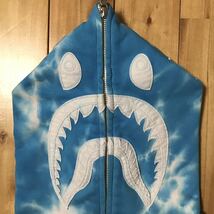 タイダイ シャーク パーカー レディース Sサイズ a bathing ape BAPE TIE DYE shark full zip hoodie エイプ ベイプ ladies w7942_画像3