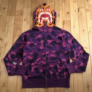 Purple camo タイガー パーカー Mサイズ tiger full zip hoodie a bathing ape BAPE エイプ ベイプ アベイシングエイプ 迷彩 mi7866