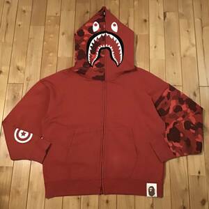 ★XL★ Giant shark full zip hoodie a bathing ape BAPE Red camo シャーク パーカー エイプ ベイプ アベイシングエイプ 迷彩 ai85