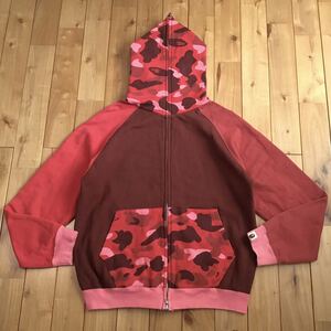 * beautiful goods * Pharrell camok Lazy Parker M size a bathing ape BAPE full zip hoodie crazy Red camo Ape Bape camouflage NIGO i3144