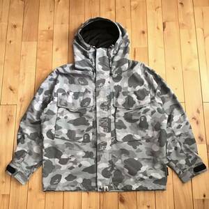 Color camo hoodie jacket Lサイズ グレー a bathing ape BAPE SNOWBOARD エイプ ベイプ アベイシングエイプ スノボ ジャケット 迷彩 i7597