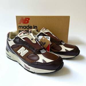 国内正規品 UK製 NEW BALANCE M991GBI US9 27cm レザー スエード イギリス英国製 NB 茶 ブラウン×オフホワイト×グレー スニーカー