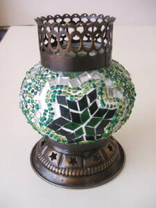 Art hand Auction ★Turkish lamp★One-of-a-kind handmade item★Stained glass★Candle★, illumination, table lamp, night stand