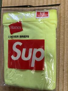 supremeBOXERBRIEFS Hanes Sサイズ蛍光イエロー