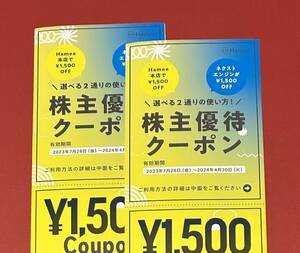 Hamee 株主優待クーポン 3000円分　クーポンコード通知