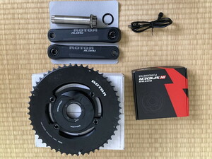 【目立つ傷なし】 ROTOR ローター ALDHU アルデュー クランク チェーンリング パワーメーター 5点セット品 52-36T 24mm 170mm