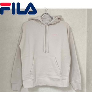  new goods L * FILA filler lady's sweat Parker reverse side nappy eggshell white gray Logo embroidery one Point f-ti sweatshirt fleece 