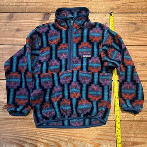 パタゴニア フリース Patagonia USA製 90s 総柄 アウトドア キッズ