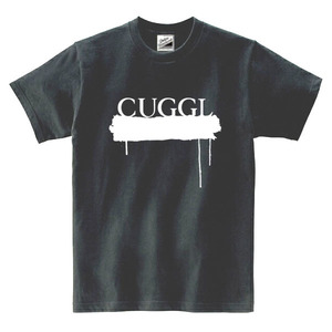 【パロディ黒白2XL】5ozCUGGL(キューグル)メンズペイントカラーTシャツ送料無料・新品