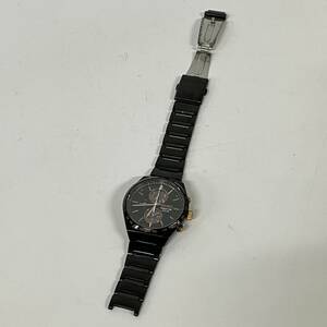 1円~【実動】SEIKO セイコー WORLD TIME ワールドタイム V195-0AE0 ソーラー メンズ腕時計 ブラック文字盤 クロノグラフ デイト G131322