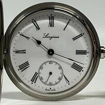 1円~【実動】LONGINES ロンジン 懐中時計 L7.012.4 ヘリテージ ホワイト文字盤 手巻き ローマン スモセコ スモールセコンド G142137_画像2