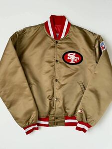 90s USA製 STARTER 49ERS スタジャン L NFL SAN FRANCISCO アワード スタジアム バーシティ ナイロン ジャケット 刺繍 ワッペン