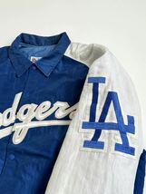 XL★90s USA製 STARTER ドジャース スタジャン MLB Dodgers アワード スタジアム バーシティ ナイロン ジャケット スターター_画像7