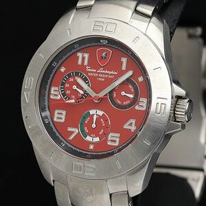 1円 稼動 良品 トニノランボルギーニ 7C-K2 QZ 赤文字 デイデイト BJY メンズ腕時計 KTR 6226000