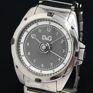 1円 稼働 良品 QZ ドルチェアンドガッパーナ D&G 黒文字盤 メンズ腕時計 OKZ 1MGT 0022000