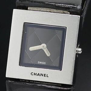 1円 シャネル H0116 マトラッセ QZ 黒文字盤 1TLT レディース腕時計 SGN 6953100