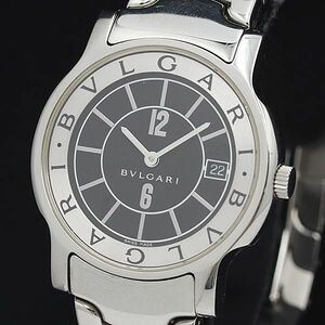 1円 稼働 良品 ブルガリ ソロテンポ ST35S QZ 黒文字盤 デイト 1NBT メンズ腕時計 JNM 8238500