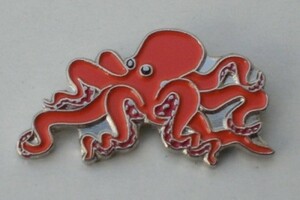 送料無料 Octopus オクトパス タコ エナメル ピンバッジ バッチ ピンズ