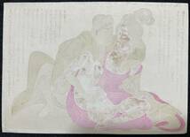 真作/明治期春画 浮世絵 版画 艶本 枕絵 秘画 裸婦 男根 春宮図 錦絵 サイズ約25x17.5cm 5_画像3