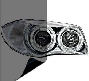 ライトブラック サムコス ヘッドライトフィルム アイラインフィルム 車 シールタイプ 30x120cm ヘッドライト テールに保護