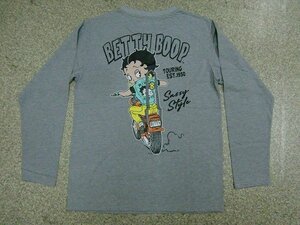 新品 大きいサイズ ベティーブープ/Betty Boop長袖Ｔシャツ灰3L メンズ レディース アメカジ バイカー BIG ロゴT ロンT 激カワ メール便可