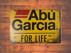 ブリキ看板 Abu Garcia アブガルシア 164 釣り フィッシング メタルプレート インテリア アメリカン雑貨 レトロ風 ビンテージ風 