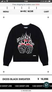 M+RC NOIR ブラック スウェット SWEAT 　ニットセーター　メンズ マルシェノア size M