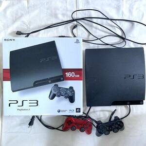 SONY PlayStation3 プレイステーション3 PS3 CECH-3000A 160GB ブラック 本体 通電確認済 初期化済 コントローラー ジャンク